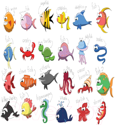 Шторка-занавеска для ванны JoyArty Морские обитатели / sc_9062 - фото