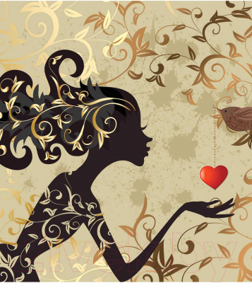 Шторка-занавеска для ванны JoyArty Влюбленная фея / sc_2515 - фото