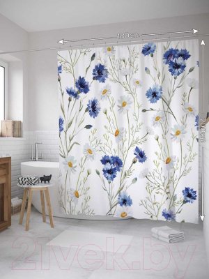 Шторка-занавеска для ванны JoyArty Полевое счастье / sc_9117