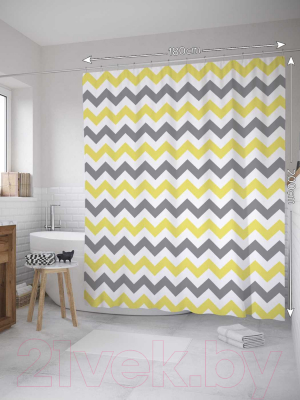 Шторка-занавеска для ванны JoyArty Красочные зигзаги / sc_10723