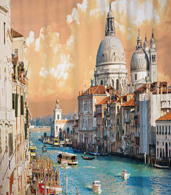 Шторка-занавеска для ванны JoyArty Водные улицы / sc_13647 - фото