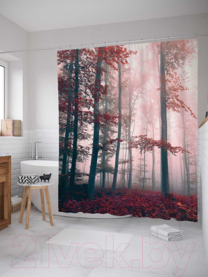 Шторка-занавеска для ванны JoyArty Загадка леса / sc_7206