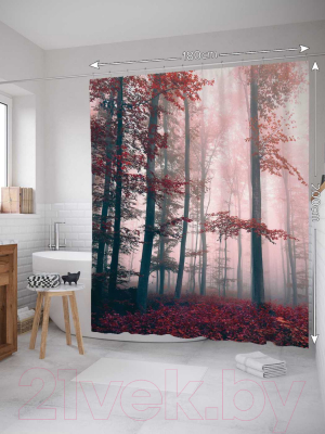 Шторка-занавеска для ванны JoyArty Загадка леса / sc_7206
