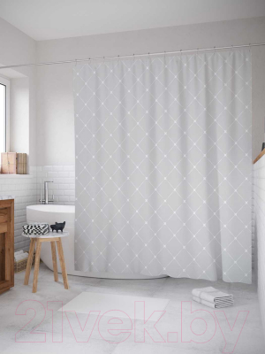 Шторка-занавеска для ванны JoyArty Точечные соединения / sc_13580