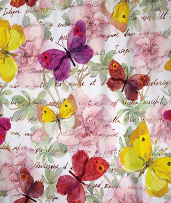 Шторка-занавеска для ванны JoyArty Письмо в бабочках / sc_11030 - фото