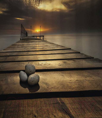 Шторка-занавеска для ванны JoyArty Потерянные камни / sc_8948 - фото