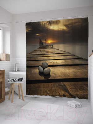 Шторка-занавеска для ванны JoyArty Потерянные камни / sc_8948