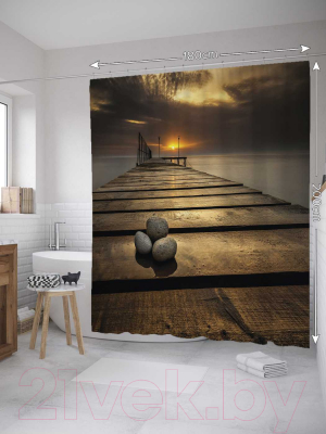 Шторка-занавеска для ванны JoyArty Потерянные камни / sc_8948