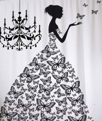 Шторка-занавеска для ванны JoyArty Платье из бабочек / sc_1692 - фото