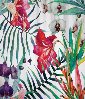 Шторка-занавеска для ванны JoyArty Тропические растения / sc_14545 - фото