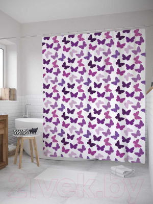 Шторка-занавеска для ванны JoyArty Стена бабочек / sc_8811