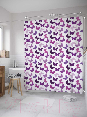 Шторка-занавеска для ванны JoyArty Стена бабочек / sc_8811