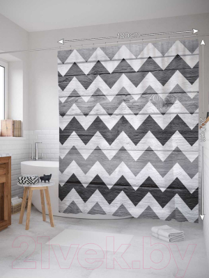 Шторка-занавеска для ванны JoyArty Будничный зигзаг / sc_4316