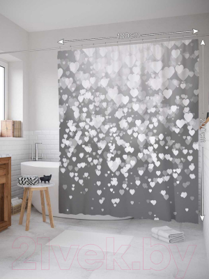 Шторка-занавеска для ванны JoyArty Дым любви / sc_11752