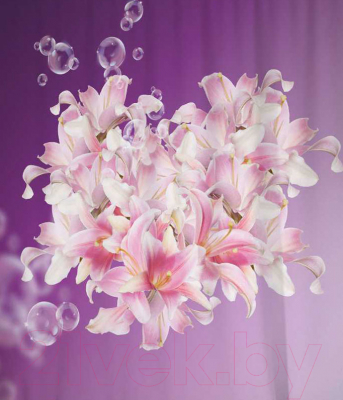 Шторка-занавеска для ванны JoyArty Цветы с пузырями / sc_2639 - фото