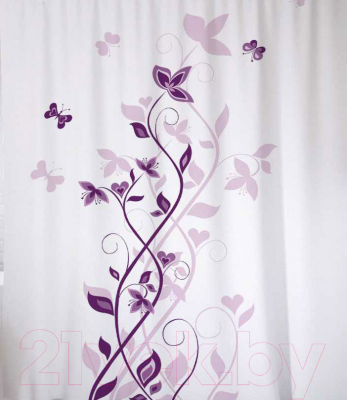 Шторка-занавеска для ванны JoyArty Цветы вьются к небу / sc_16798 - фото