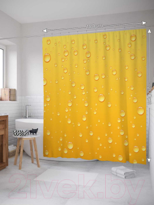 Шторка-занавеска для ванны JoyArty Крупные капли / sc_21880