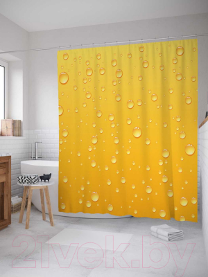 Шторка-занавеска для ванны JoyArty Крупные капли / sc_21880