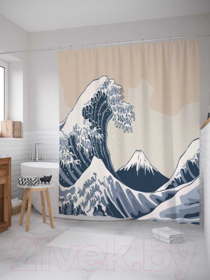 Шторка-занавеска для ванны JoyArty Волна / sc_51783