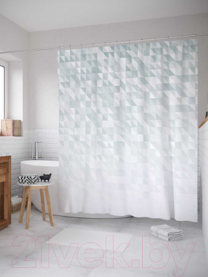 Шторка-занавеска для ванны JoyArty Треугольные переходы / sc_13578