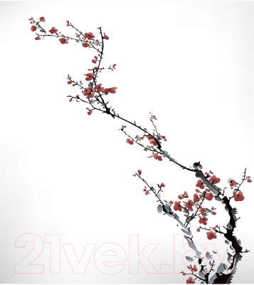 Шторка-занавеска для ванны JoyArty Ветка направления / sc_9111 - фото