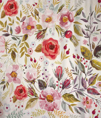 Шторка-занавеска для ванны JoyArty Цветочная солянка / sc_30479 - фото