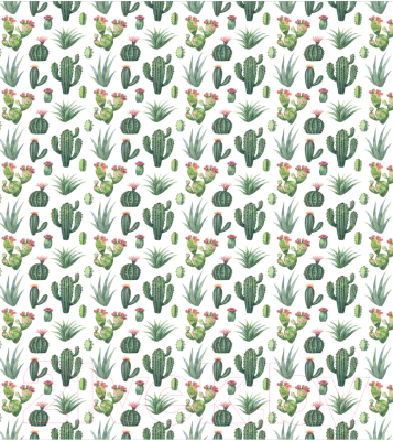 Шторка-занавеска для ванны JoyArty Маленькие кактусы / sc_122816 - фото