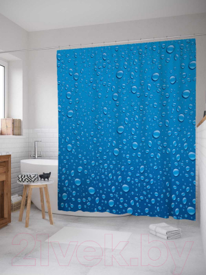 Шторка-занавеска для ванны JoyArty Дождевые следы / sc_19802