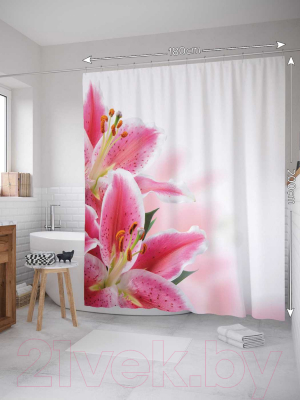 Шторка-занавеска для ванны JoyArty Нежность лилий / sc_55142