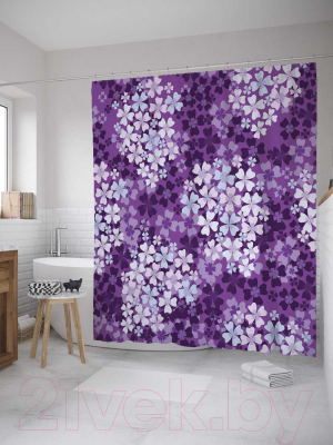 Шторка-занавеска для ванны JoyArty Яркая сирень / sc_11400