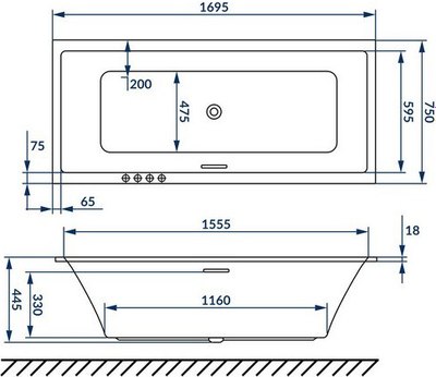 Ванна акриловая Excellent Heaven Slim 170x75