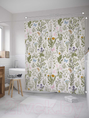 Шторка-занавеска для ванны JoyArty Полевой гербарий / sc_27699