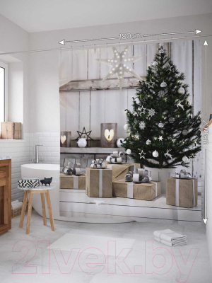 Шторка-занавеска для ванны JoyArty Аккуратные подарки / sc_78646