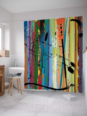 Шторка-занавеска для ванны JoyArty Красочное проявление / sc_21399
