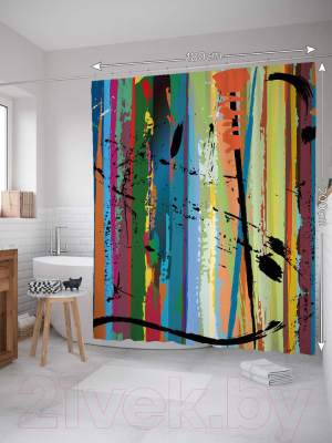Шторка-занавеска для ванны JoyArty Красочное проявление / sc_21399