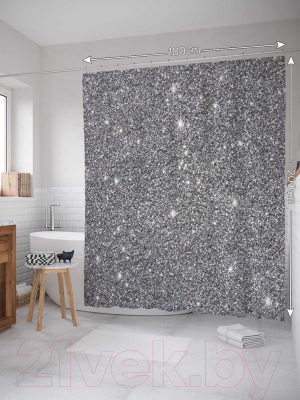 Шторка-занавеска для ванны JoyArty Блестящий шум / sc_24101