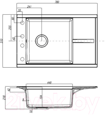 Мойка кухонная Акватон Делия 78
