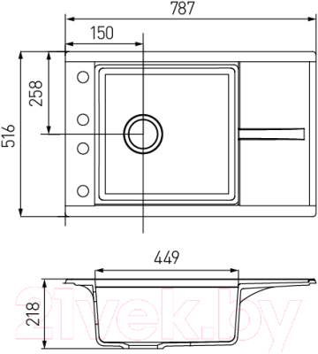 Мойка кухонная Акватон Делия 78