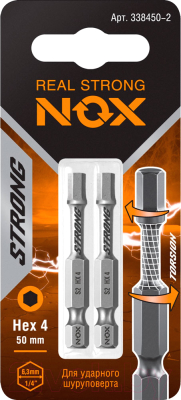 Набор бит Nox Strong Torsion E6.3 Hex-4-50 / 338450-2 - фото