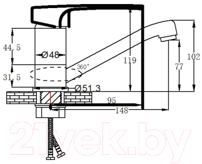 Смеситель РМС SL52-004FB-15