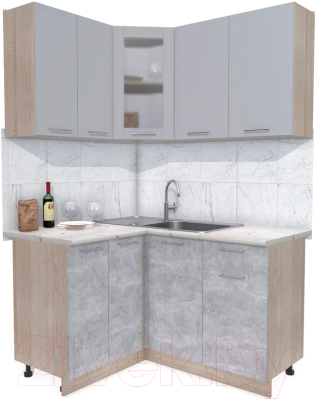 Готовая кухня Интерлиния Мила 12x14 - фото