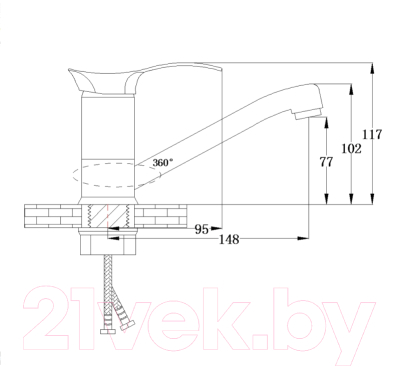 Смеситель РМС SL86-004FBS-15