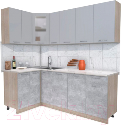 Готовая кухня Интерлиния Мила 12x21 - фото
