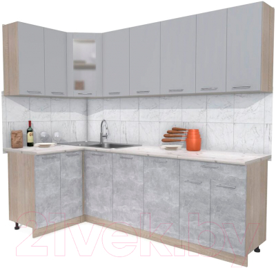 Готовая кухня Интерлиния Мила 12x24 - фото