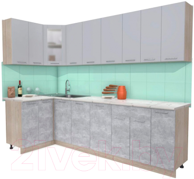 Готовая кухня Интерлиния Мила 12x27 - фото