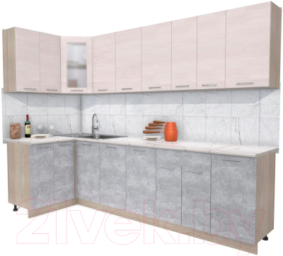 Готовая кухня Интерлиния Мила 12x28 - фото
