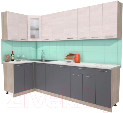 Готовая кухня Интерлиния Мила 12x27 - фото