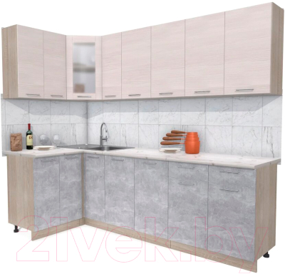 Готовая кухня Интерлиния Мила 12x25 - фото