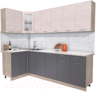 Готовая кухня Интерлиния Мила 12x25 - фото