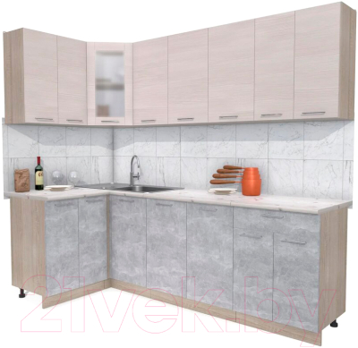 Готовая кухня Интерлиния Мила 12x24 - фото